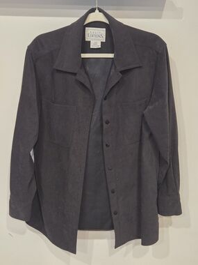 Basic Editions Dark Charcoal Button-Up Shirt Jacket